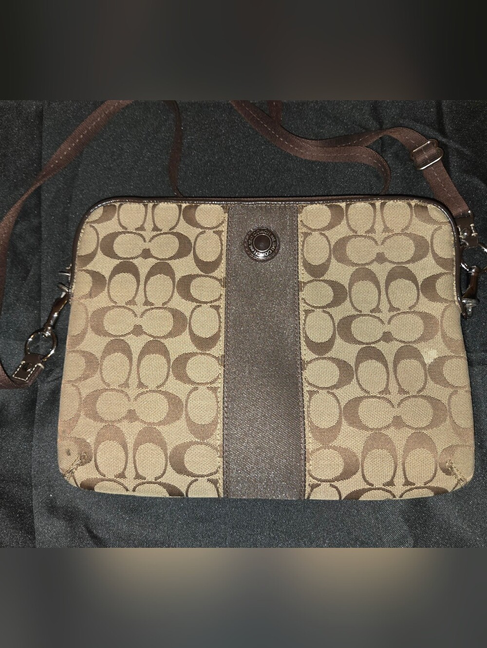 Coach Signature Brown/Khaki Crossbody Bag